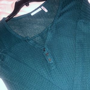Teal henley top